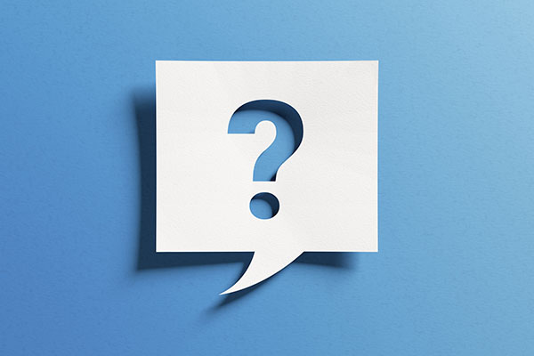 Question mark in a blue background